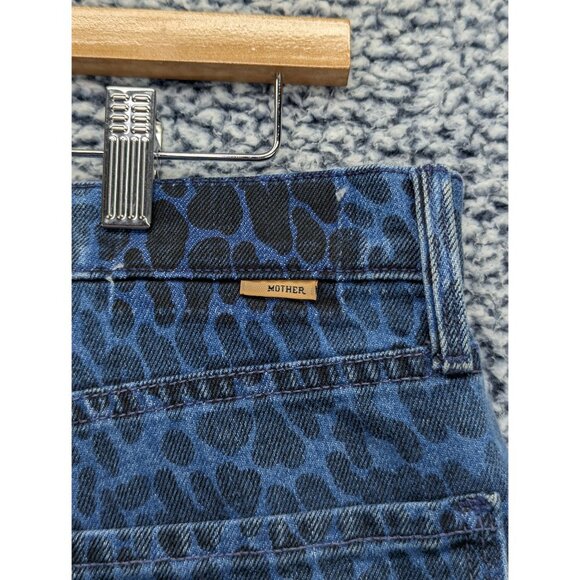 Mother Superior The Tomcat Ankle Sinister Blue Jeans Womens 32 Leopard Crop - Picture 9 of 16